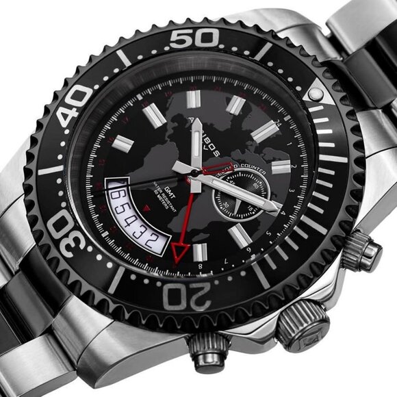 NWT Authentic Akribos Xxiv Men's Casual Quartz Black Dial Men's Watch - Picture 2 of 4